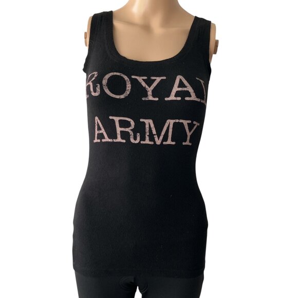 Royal Underground XS Ribbed Black Tank Top - Picture 1 of 10